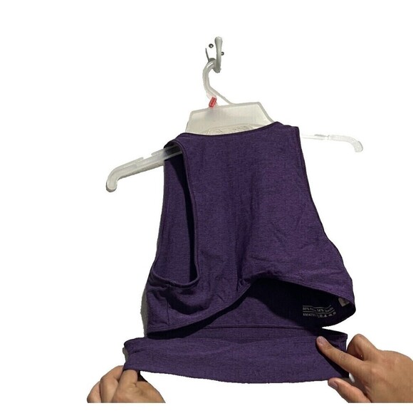 Outdoor Voices Purple Round Neck Slash Back Cut Out Sports Bra Size Small - Picture 2 of 6